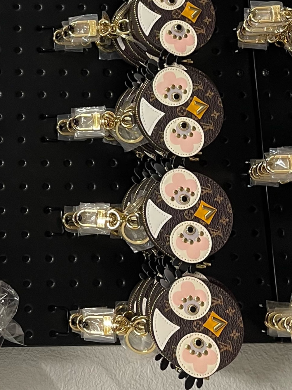 Cute Round Owl Keychain with Pink Accents